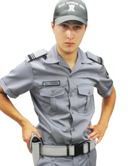 Camisa Gris de Gabardina M/C